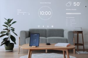 a futuristic smart home