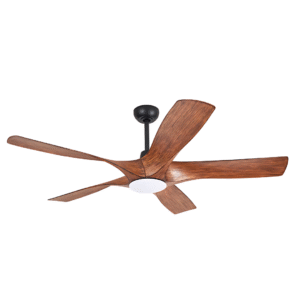 a brown smart ceiling fan