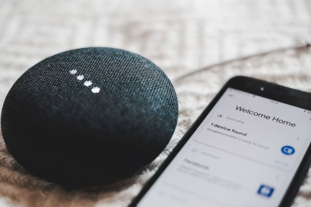 a phone and a speaker