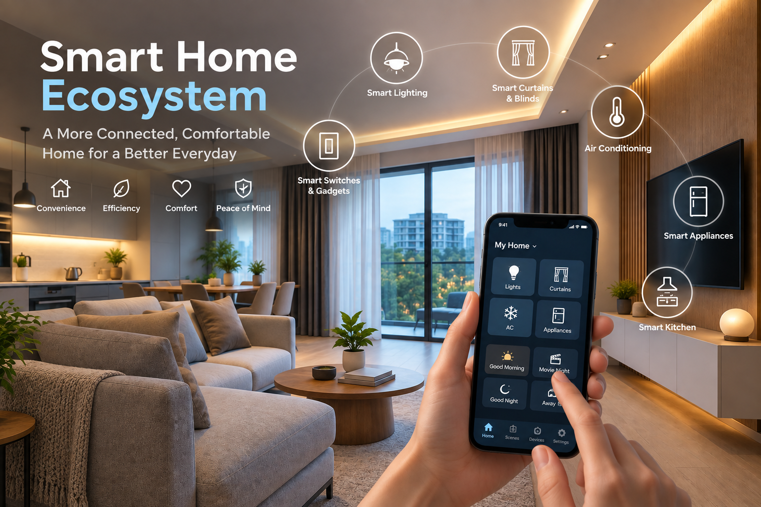 an infographic about smart home ecosystem