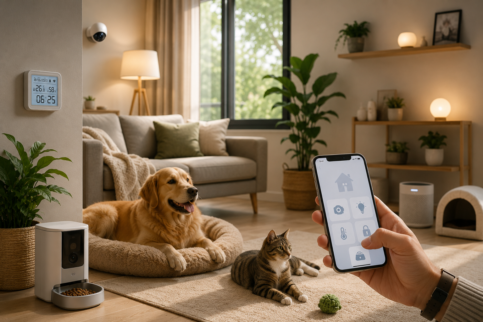 a smart pet feeder app in a phone