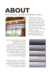 About PHIFER SheerWeave - AT Smart Homes Product Catalog