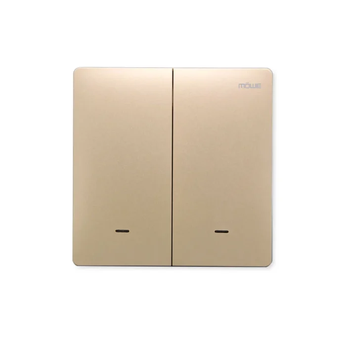 Zigbee Scene Smart Switch Double Rocker Champagne Gold