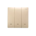 Zigbee Smart Switch Triple Rocker Champagne Gold