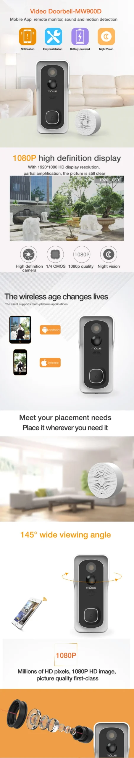 Mowe Smart Video Doorbell Mobile App